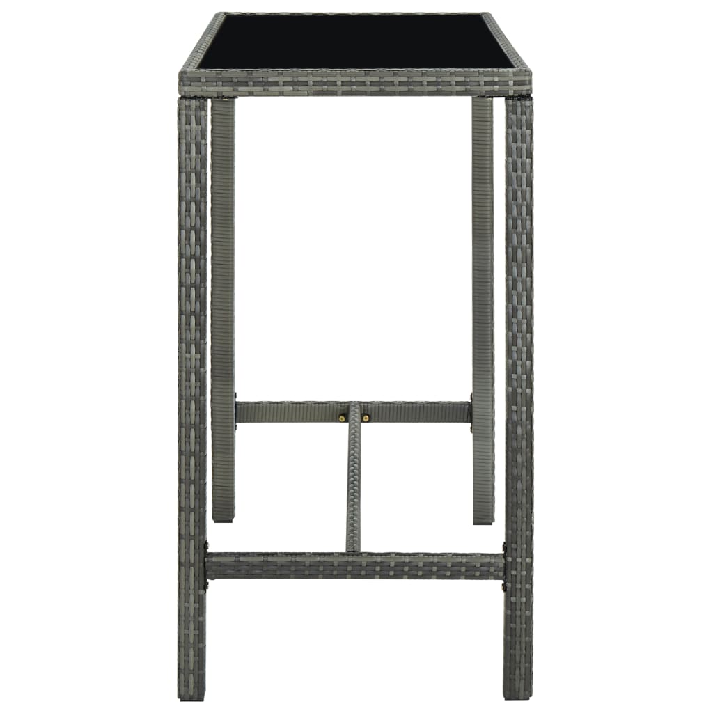 Set da Bar da Giardino 7 pz con Cuscini in Polyrattan Grigio - homemem39