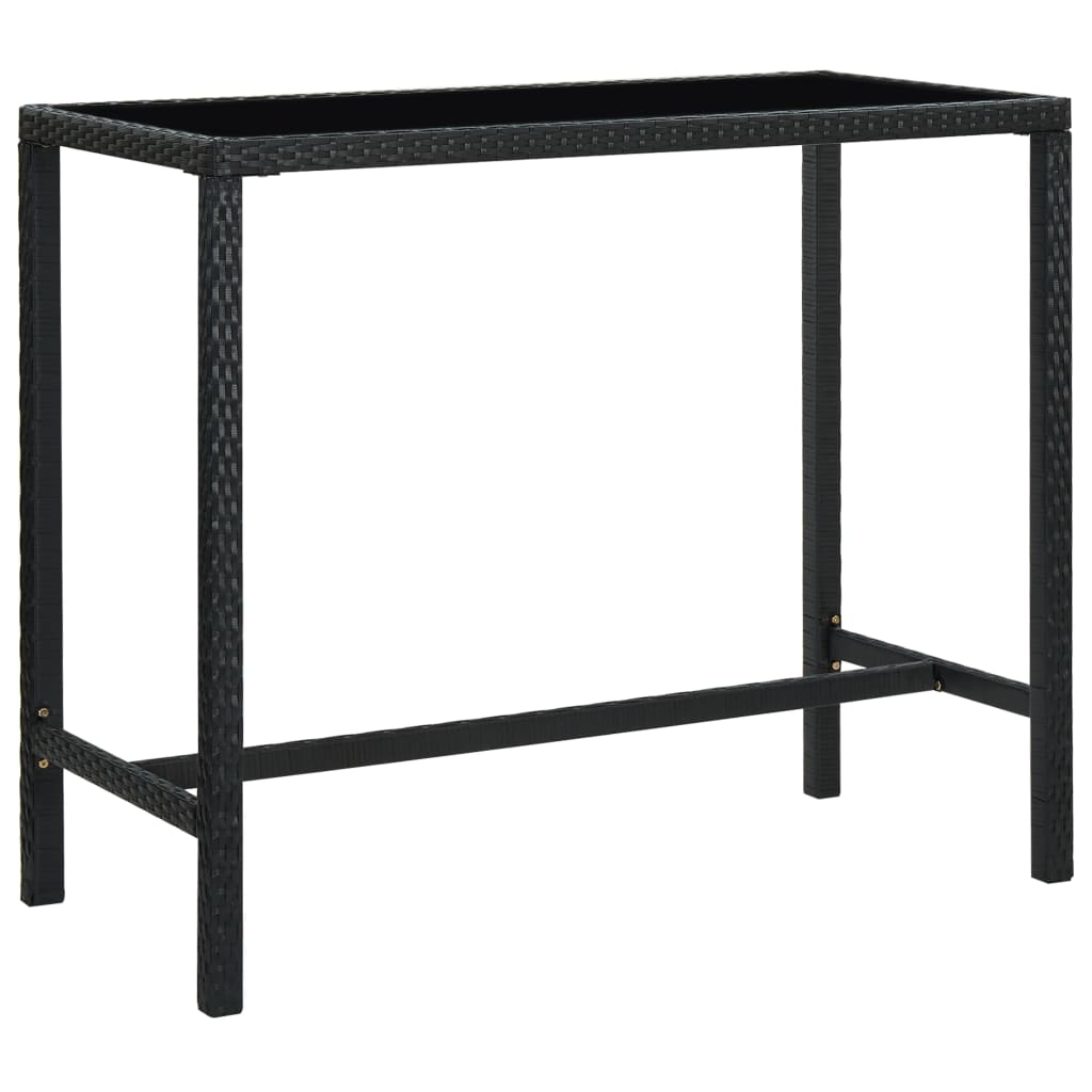 Set da Bar da Giardino 9 pz con Cuscini in Polyrattan Nero - homemem39