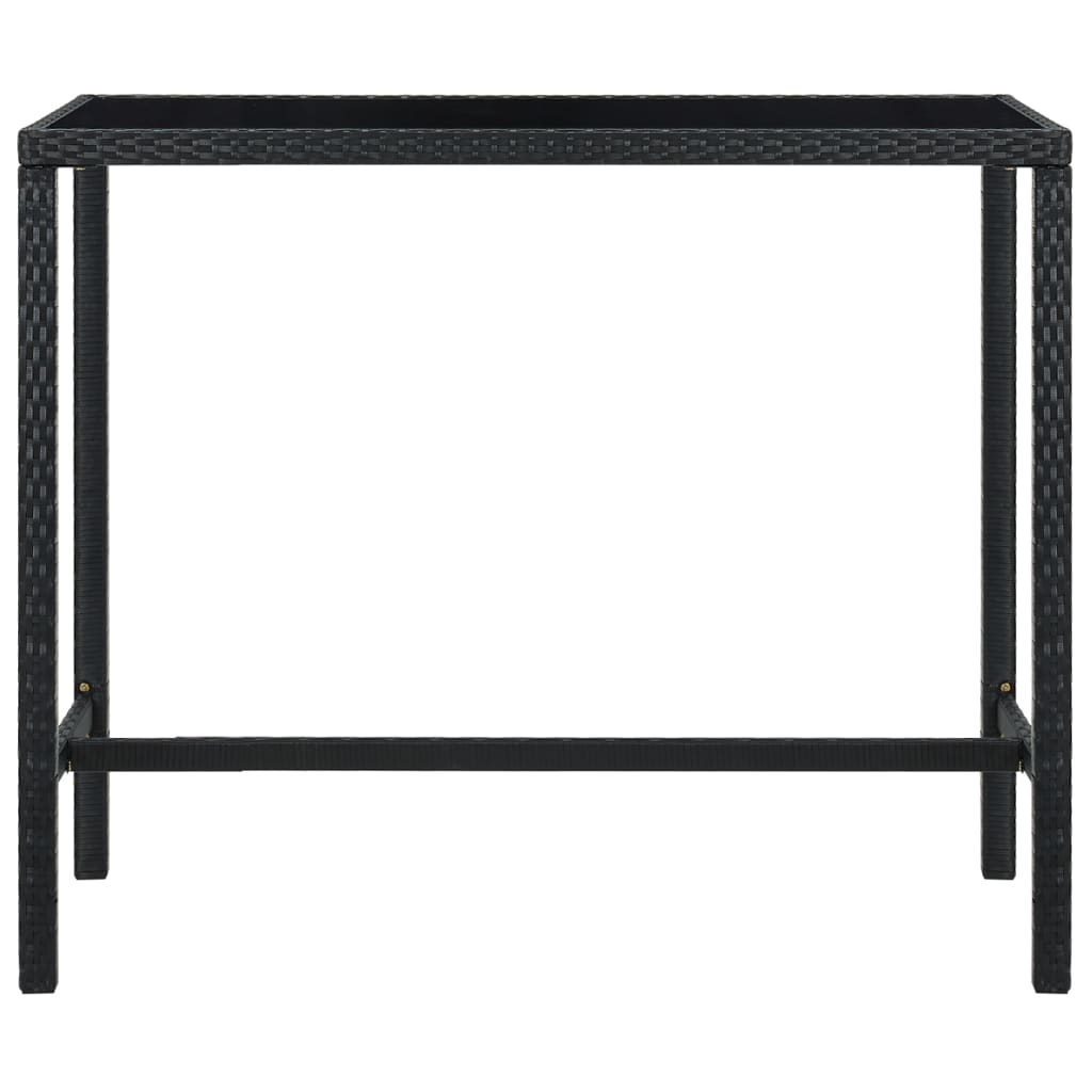 Set da Bar da Giardino 9 pz con Cuscini in Polyrattan Nero - homemem39