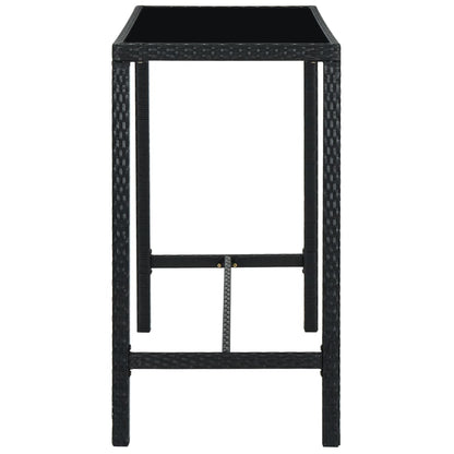 Set da Bar da Giardino 9 pz con Cuscini in Polyrattan Nero - homemem39