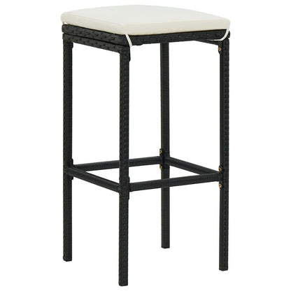 Set da Bar da Giardino 9 pz con Cuscini in Polyrattan Nero - homemem39