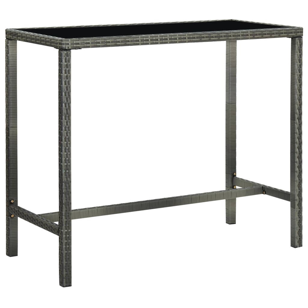 Set da Bar per Giardino 9 pz con Cuscini in Polyrattan Grigio - homemem39