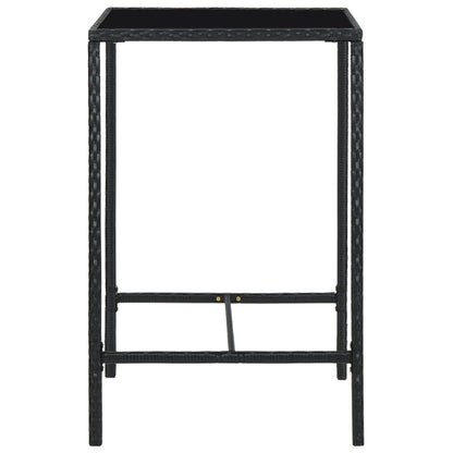 Set Bar da Giardino 3 pz con Cuscini Polyrattan Nero - homemem39