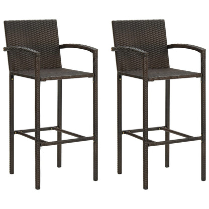 Set da Bar da Giardino 3 pz in Polyrattan Marrone - homemem39