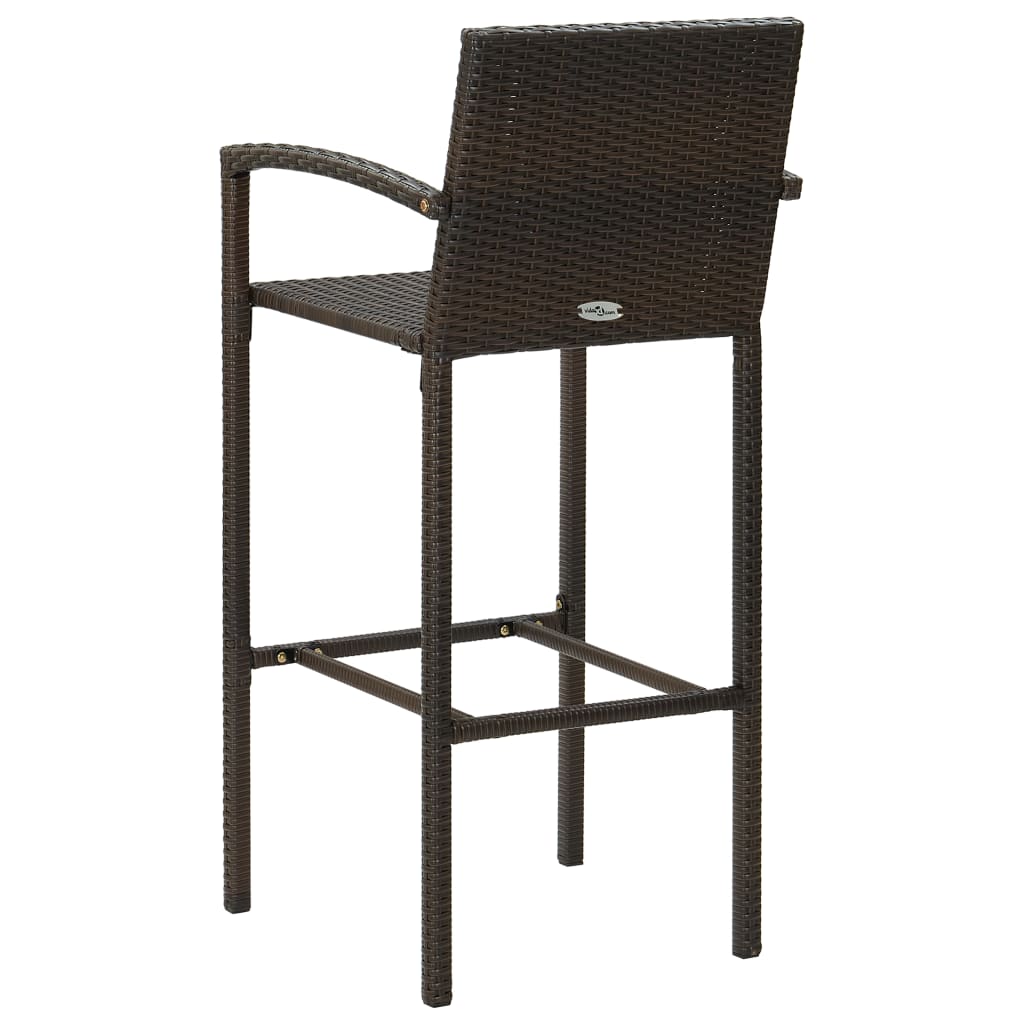 Set da Bar da Giardino 3 pz in Polyrattan Marrone - homemem39