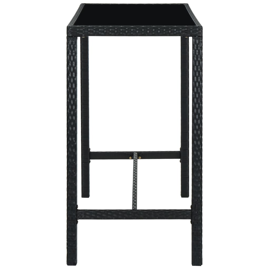 Set da Bar da Giardino 5 pz in Polyrattan Nero - homemem39