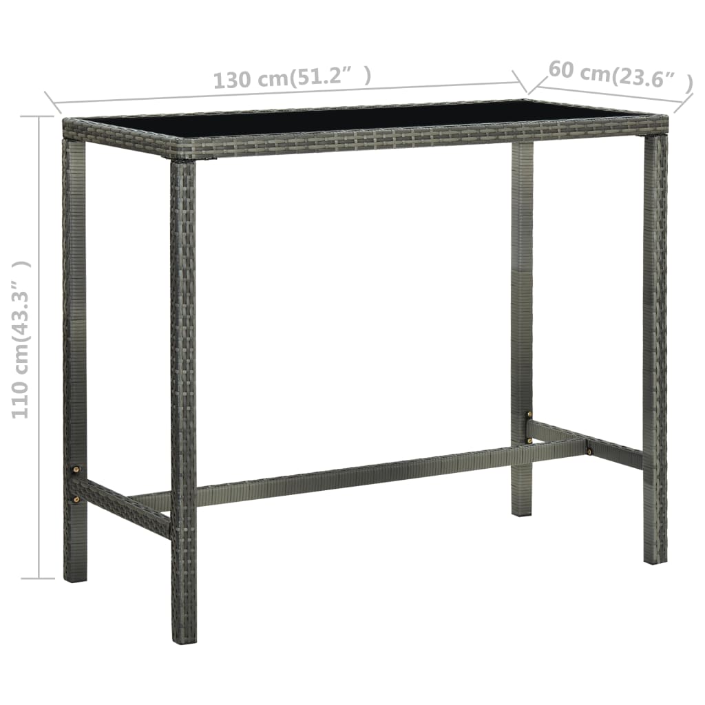 Set da Bar da Giardino 5 pz in Polyrattan Grigio - homemem39