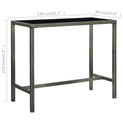 Set da Bar da Giardino 5 pz in Polyrattan Grigio - homemem39