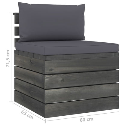 Set Divani da Giardino su Pallet 2 pz con Cuscini Massello Pino - homemem39