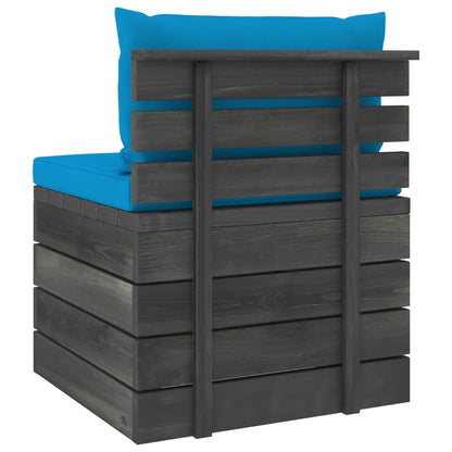 Set Divani da Giardino su Pallet 2 pz con Cuscini Massello Pino - homemem39