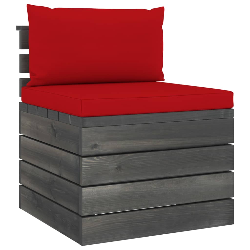 Set Divani da Giardino su Pallet 2 pz con Cuscini Massello Pino - homemem39