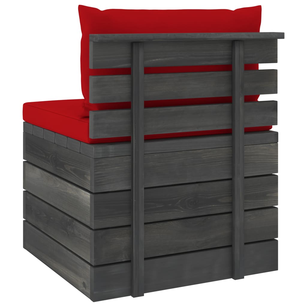 Set Divani da Giardino su Pallet 2 pz con Cuscini Massello Pino - homemem39