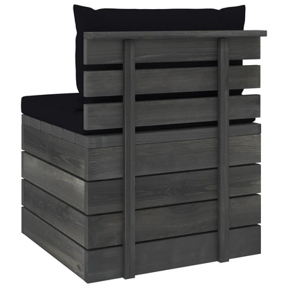 Set Divani da Giardino su Pallet 2 pz con Cuscini Massello Pino - homemem39