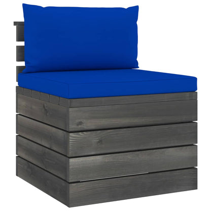 Set Divani da Giardino su Pallet 2 pz con Cuscini Massello Pino - homemem39