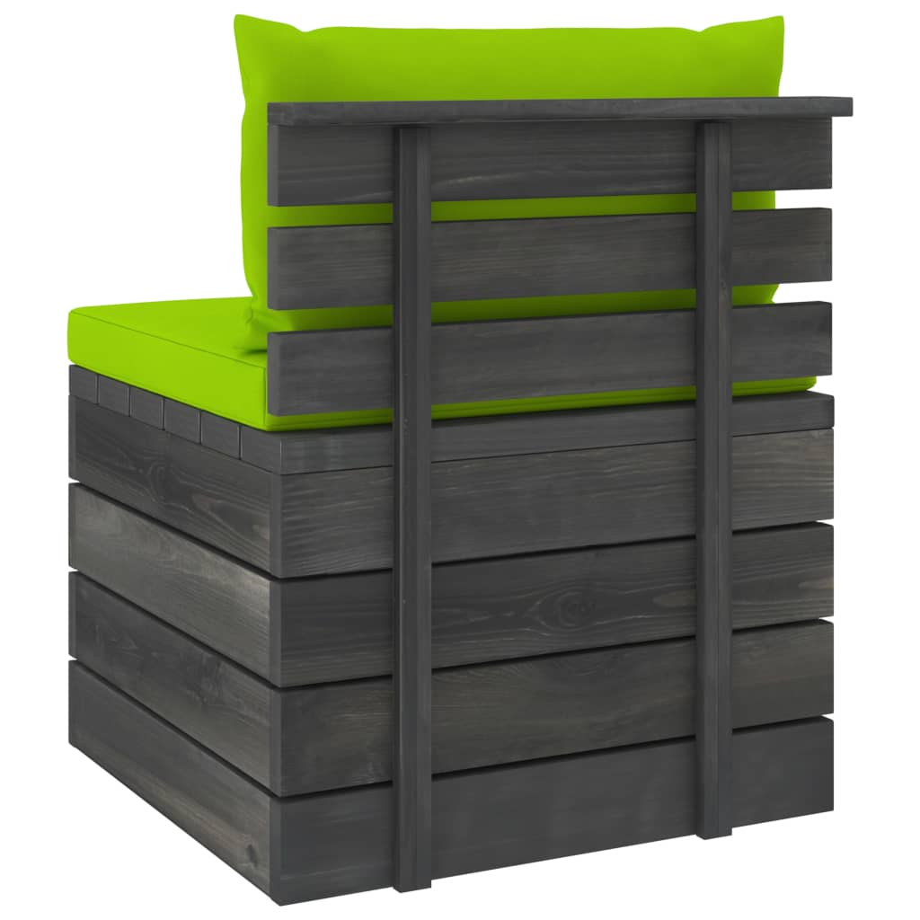 Set Divani da Giardino su Pallet 2 pz con Cuscini Massello Pino - homemem39