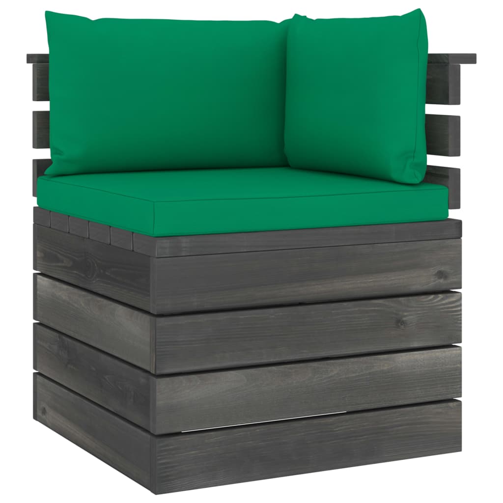 Set Divani da Giardino su Pallet 5 pz con Cuscini Massello Pino - homemem39