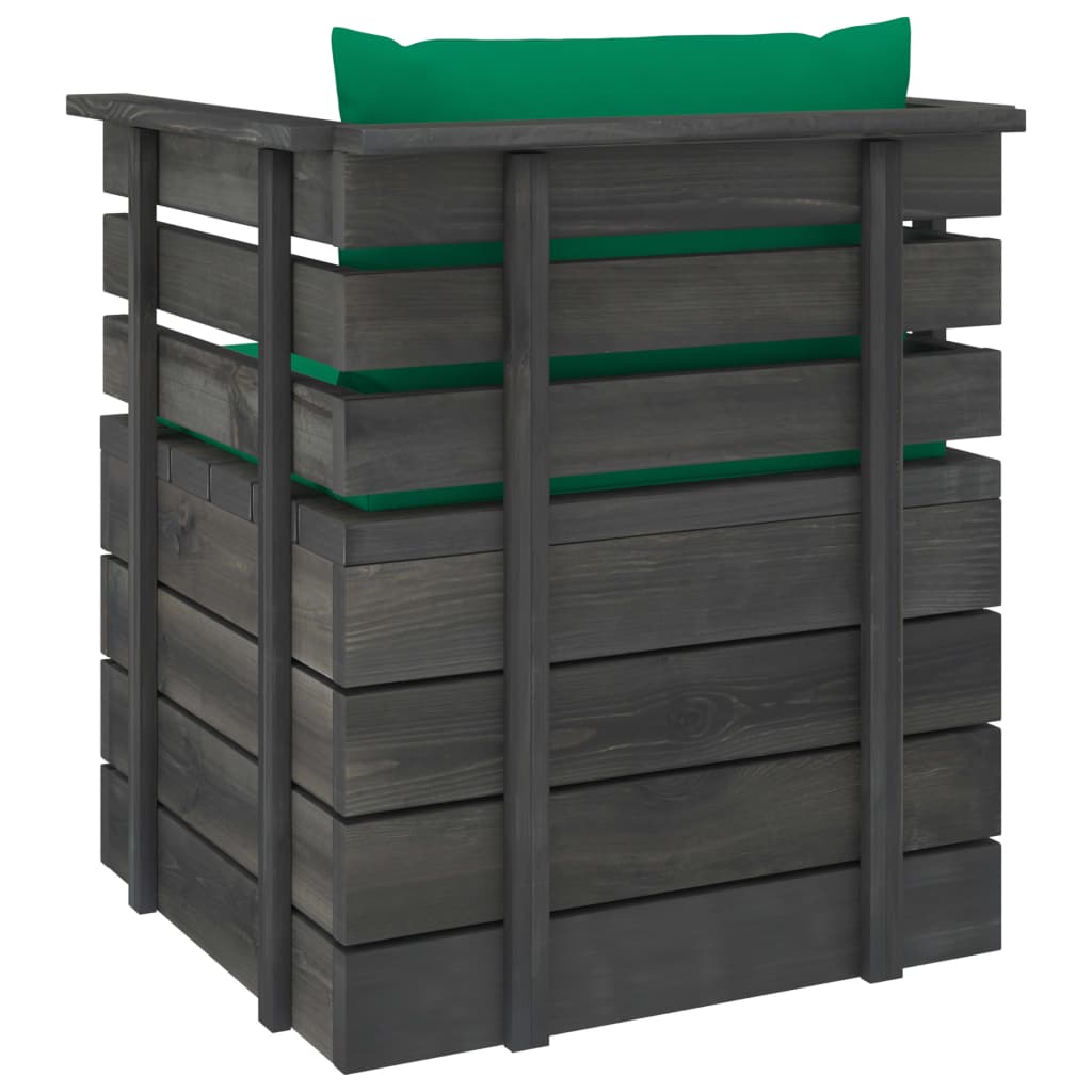 Set Divani da Giardino su Pallet 5 pz con Cuscini Massello Pino - homemem39