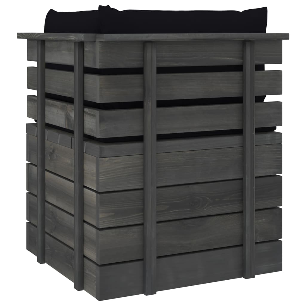 Set Divani da Giardino su Pallet 5 pz con Cuscini Massello Pino - homemem39