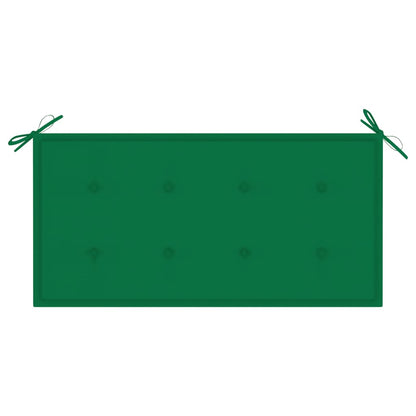 Panca da Giardino con Cuscino Verde 112 cm in Legno Teak - homemem39