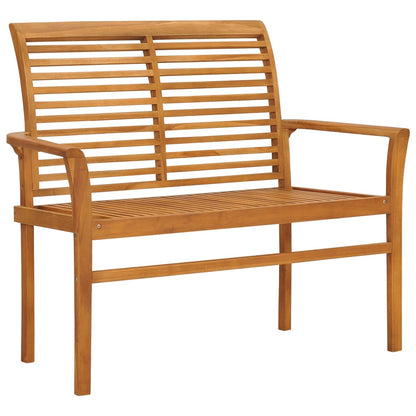 Panca da Giardino con Cuscino Rosso 112cm Teak Massello - homemem39