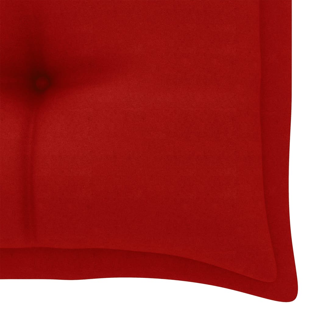 Panca da Giardino con Cuscino Rosso 112 cm in Legno di Teak - homemem39