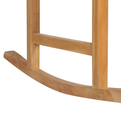 Sedia a Dondolo con Cuscino Verde in Legno di Teak - homemem39