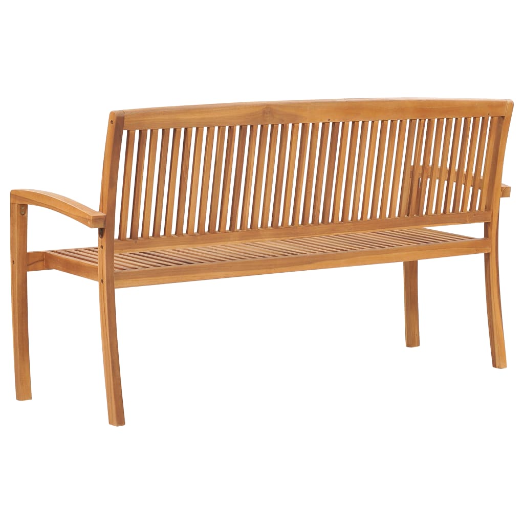 Panchina da Giardino Impilabile e Cuscino 159cm Teak Massello - homemem39