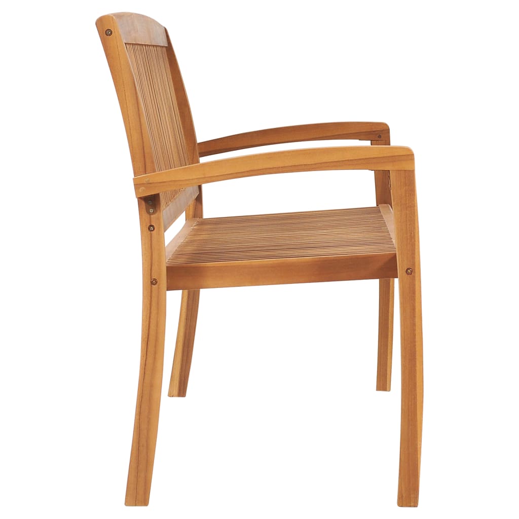 Panchina da Giardino Impilabile e Cuscino 159cm Teak Massello - homemem39