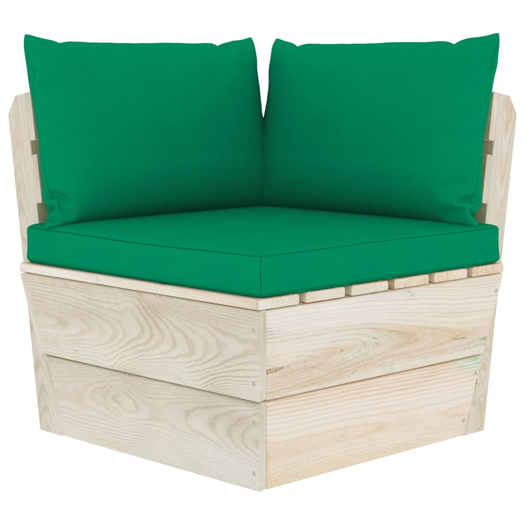 Divano da Giardino a 3 Posti su Pallet con Cuscini Legno Abete - homemem39