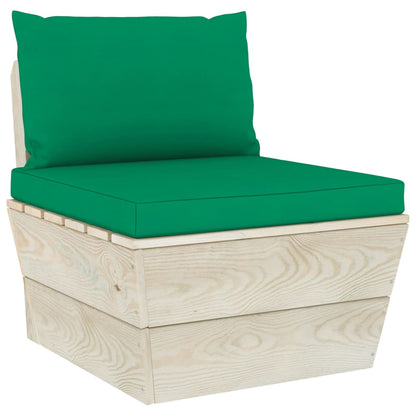 Divano da Giardino a 3 Posti su Pallet con Cuscini Legno Abete - homemem39