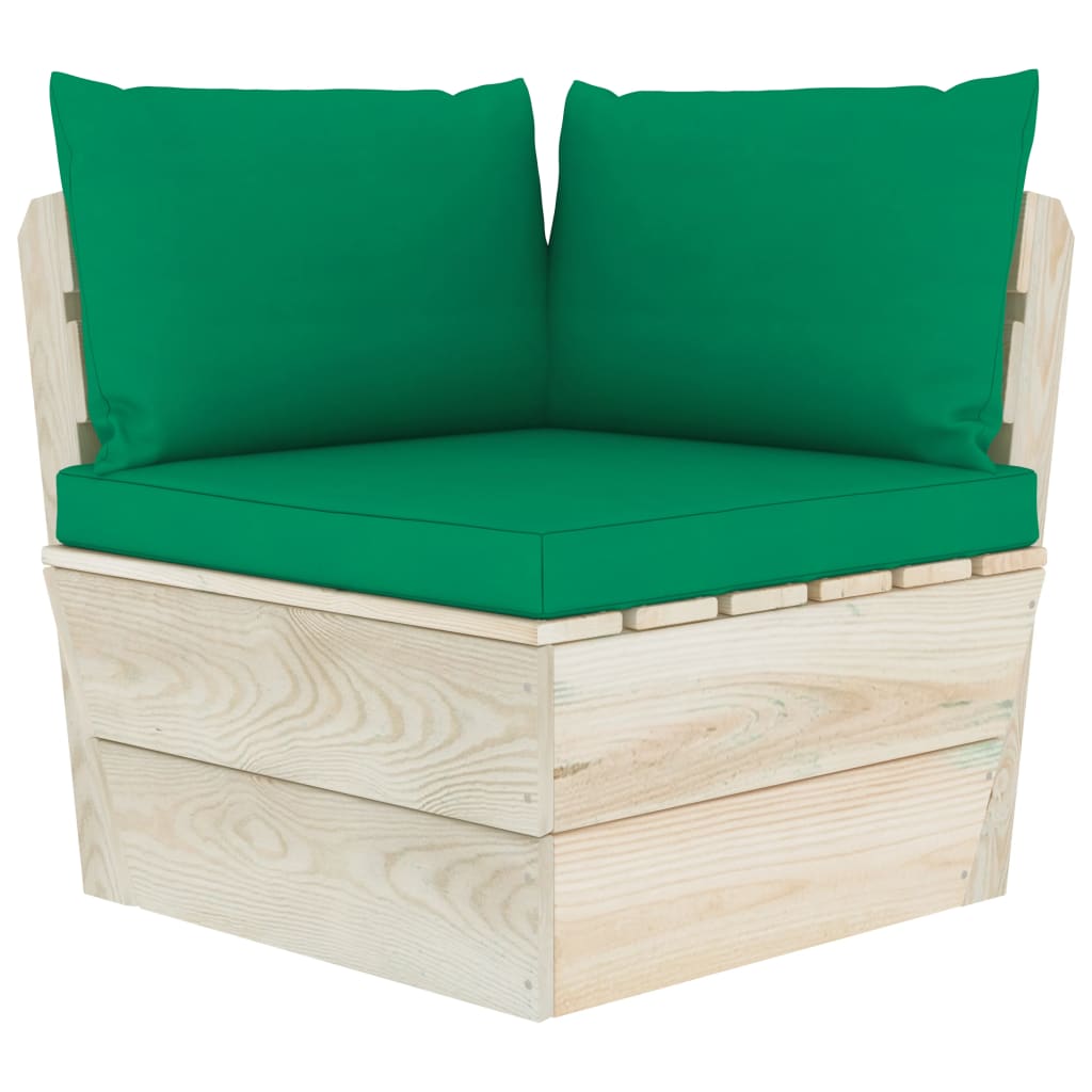 Divano da Giardino a 4 Posti su Pallet con Cuscini Legno Abete - homemem39