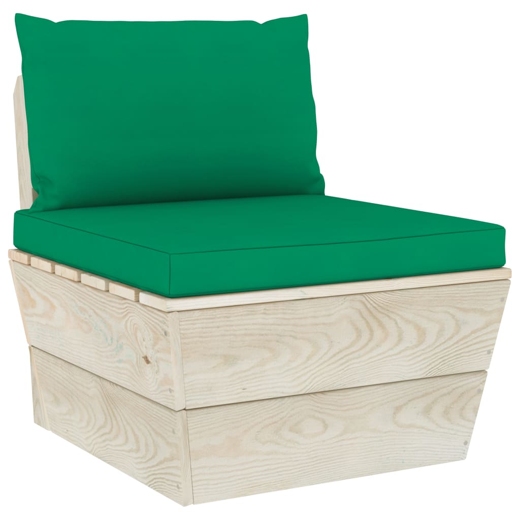 Divano da Giardino a 4 Posti su Pallet con Cuscini Legno Abete - homemem39