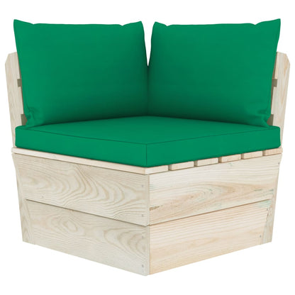 Set Divani da Giardino su Pallet 5 pz con Cuscini Legno Abete - homemem39