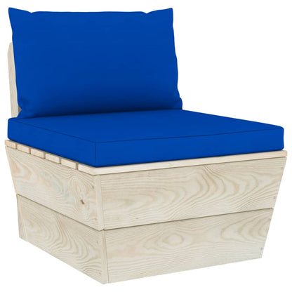 Set Divani da Giardino su Pallet 5 pz con Cuscini Legno Abete - homemem39