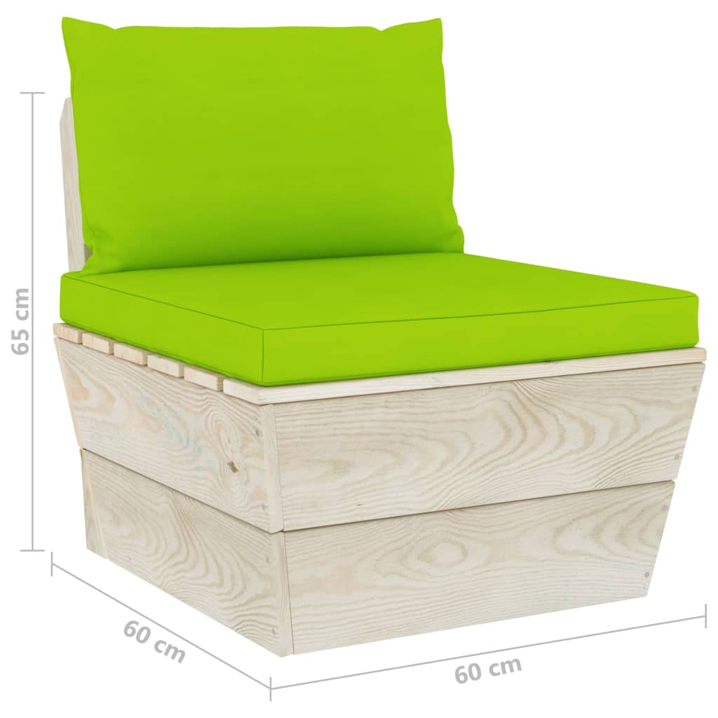 Set Divani da Giardino su Pallet 6 pz con Cuscini Legno Abete - homemem39