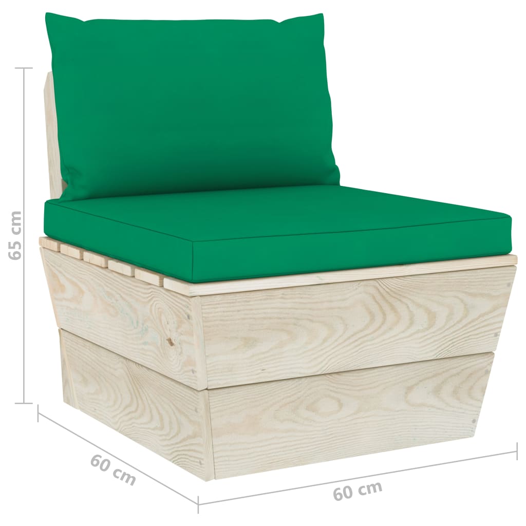 Set Divani da Giardino su Pallet 6 pz con Cuscini Legno Abete - homemem39