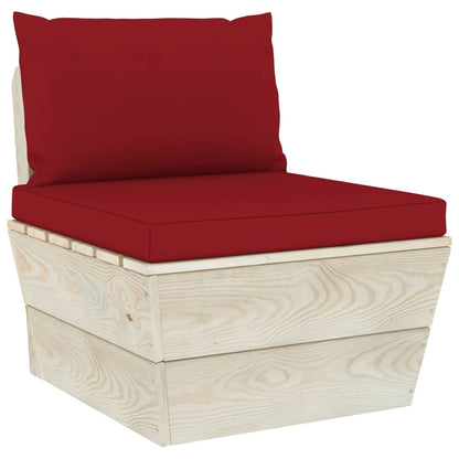 Set Divani da Giardino su Pallet 9 pz con Cuscini Legno Abete - homemem39