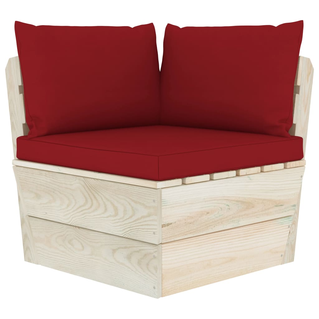 Set Divani da Giardino su Pallet 9 pz con Cuscini Legno Abete - homemem39