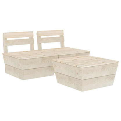 Set Divani da Giardino su Pallet 3 pz in Legno Abete Impregnato - homemem39