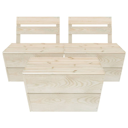 Set Divani da Giardino su Pallet 3 pz in Legno Abete Impregnato - homemem39