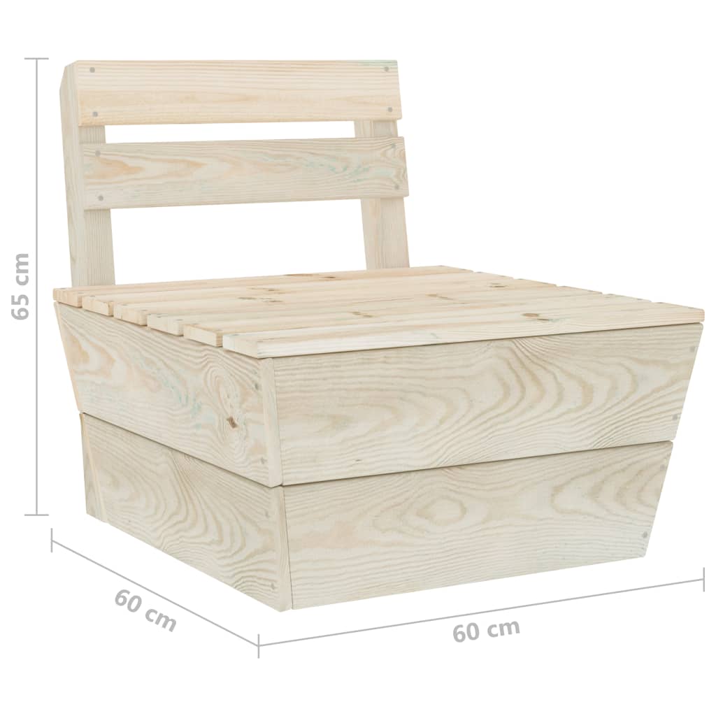 Set Divani da Giardino su Pallet 3 pz in Legno Abete Impregnato - homemem39