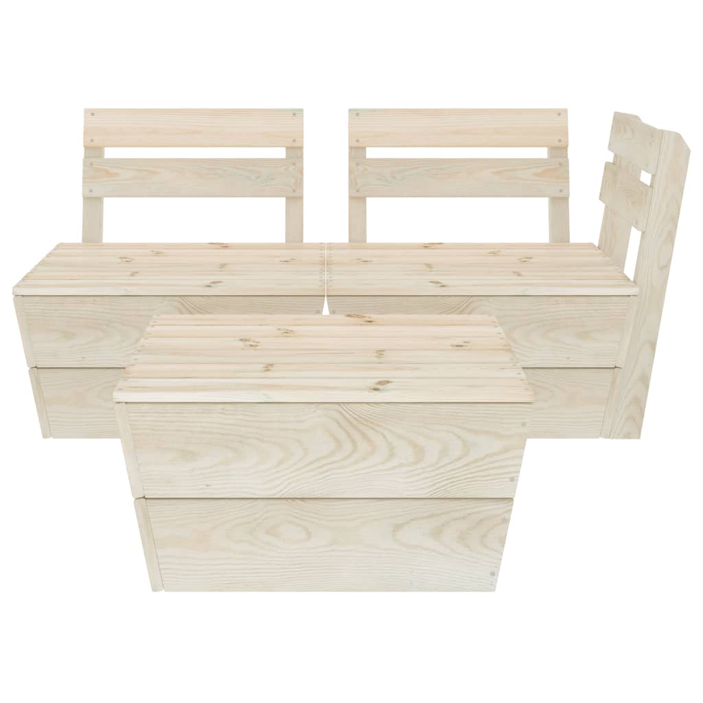 Set Divani da Giardino su Pallet 3 pz in Legno Abete Impregnato - homemem39