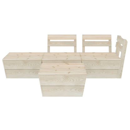 Set Divani da Giardino su Pallet 4 pz in Legno Abete Impregnato - homemem39