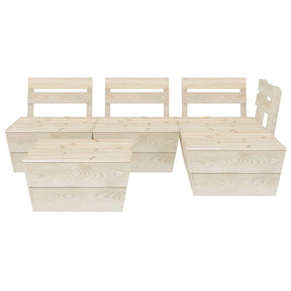 Set Divani da Giardino su Pallet 5 pz in Legno Abete Impregnato - homemem39