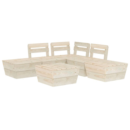 Set Divani da Giardino su Pallet 6 pz in Legno Abete Impregnato - homemem39