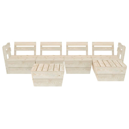 Set Divani da Giardino su Pallet 6 pz in Legno Abete Impregnato - homemem39