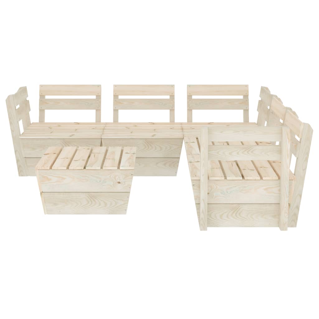 Set Divani da Giardino su Pallet 6 pz in Legno Abete Impregnato - homemem39