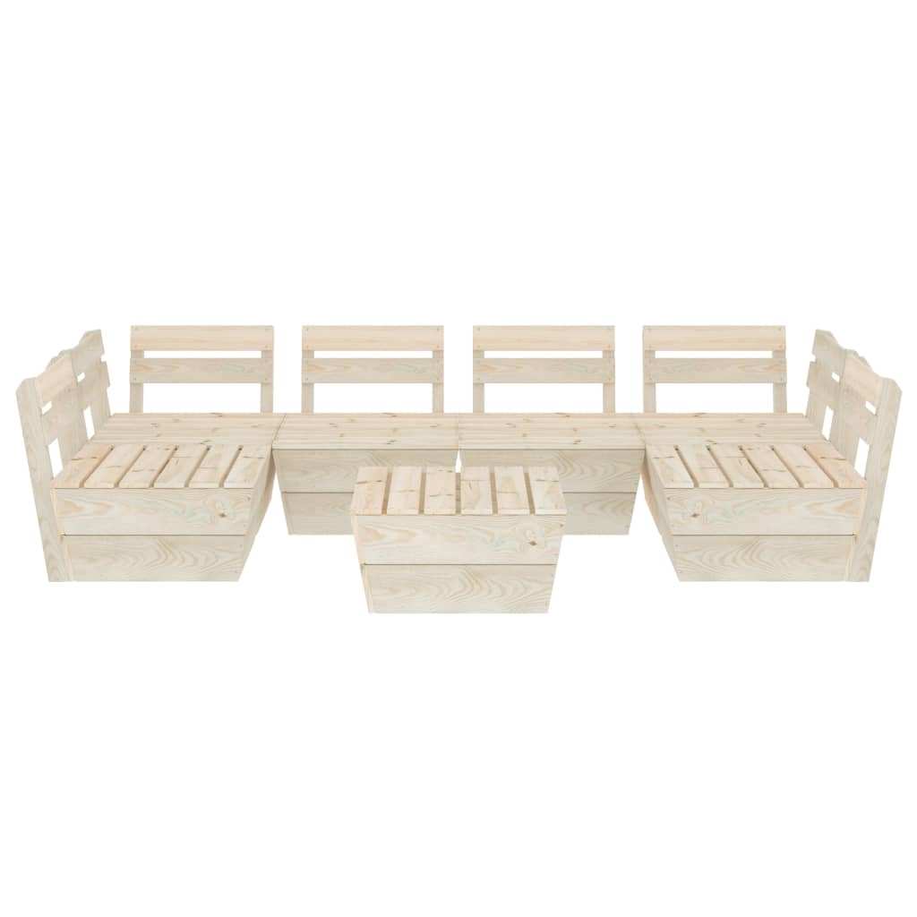 Set Divani da Giardino su Pallet 7 pz in Legno Abete Impregnato - homemem39