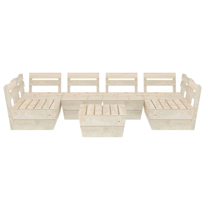 Set Divani da Giardino su Pallet 7 pz in Legno Abete Impregnato - homemem39