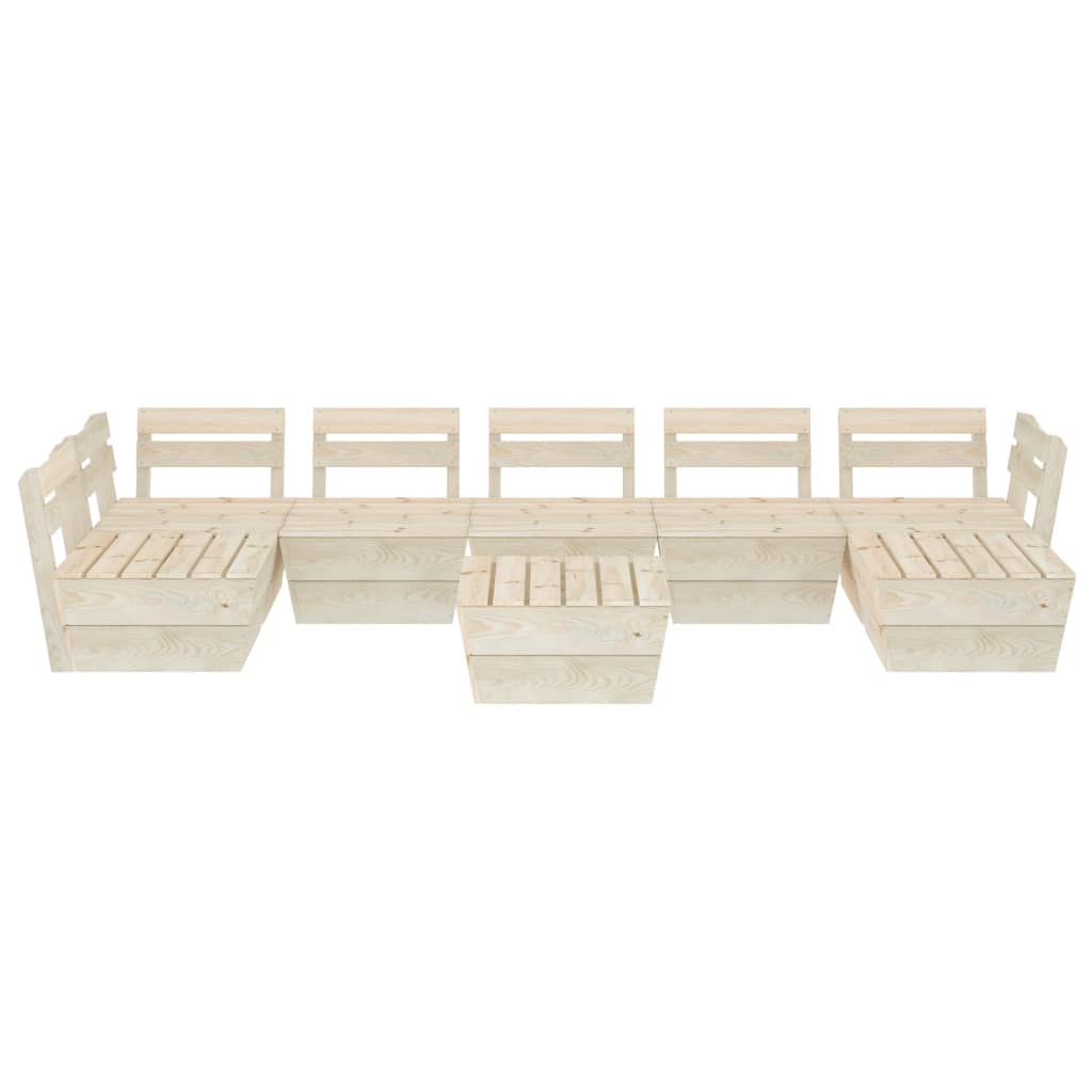 Set Divani da Giardino su Pallet 8 pz in Legno Abete Impregnato - homemem39